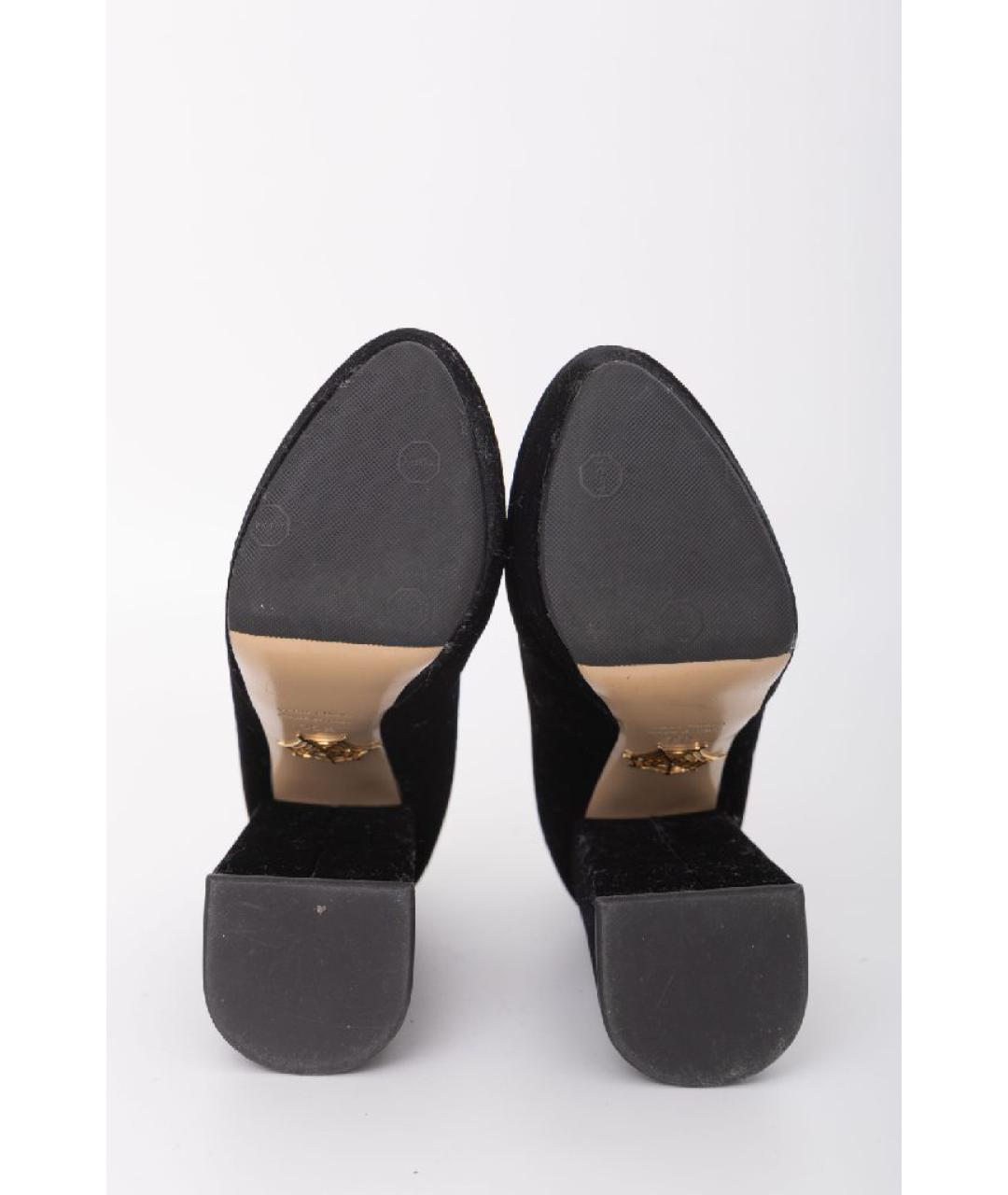 CHARLOTTE OLYMPIA Черные бархатные туфли, фото 5