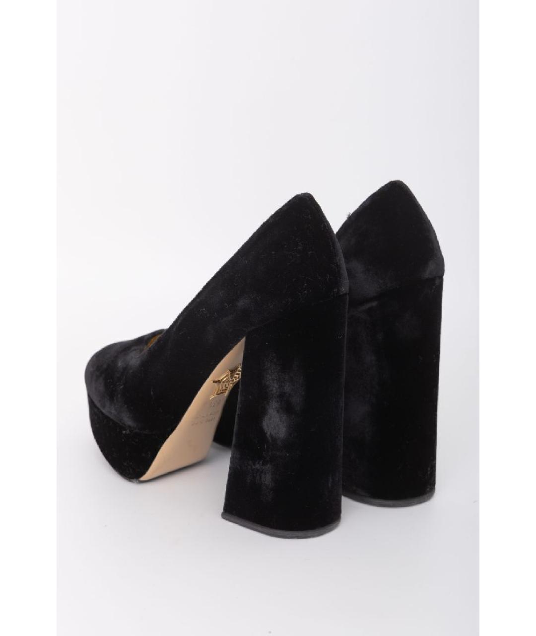 CHARLOTTE OLYMPIA Черные бархатные туфли, фото 9