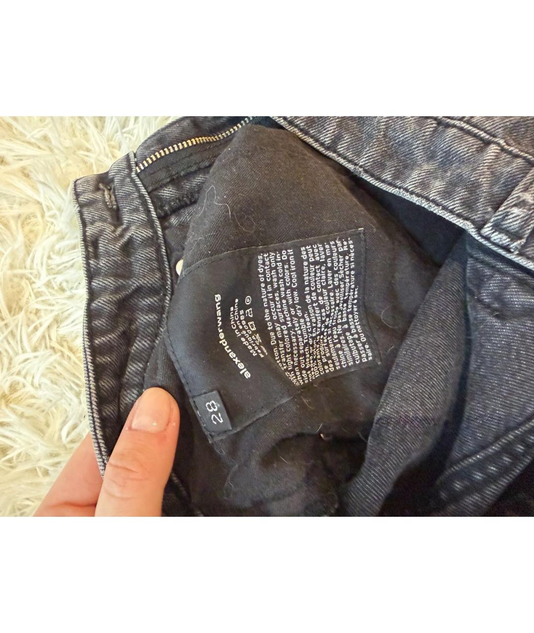 ALEXANDER WANG Антрацитовые прямые джинсы, фото 4