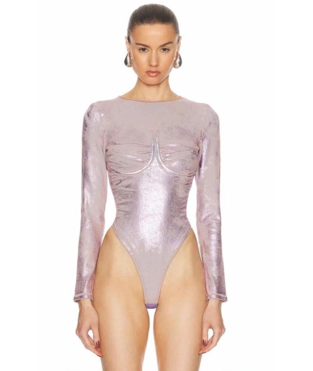 DIESEL Розовое хлопко-эластановое боди, фото 4