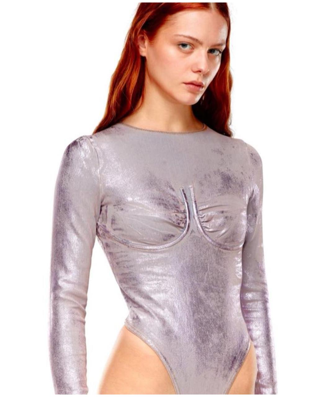 DIESEL Розовое хлопко-эластановое боди, фото 4