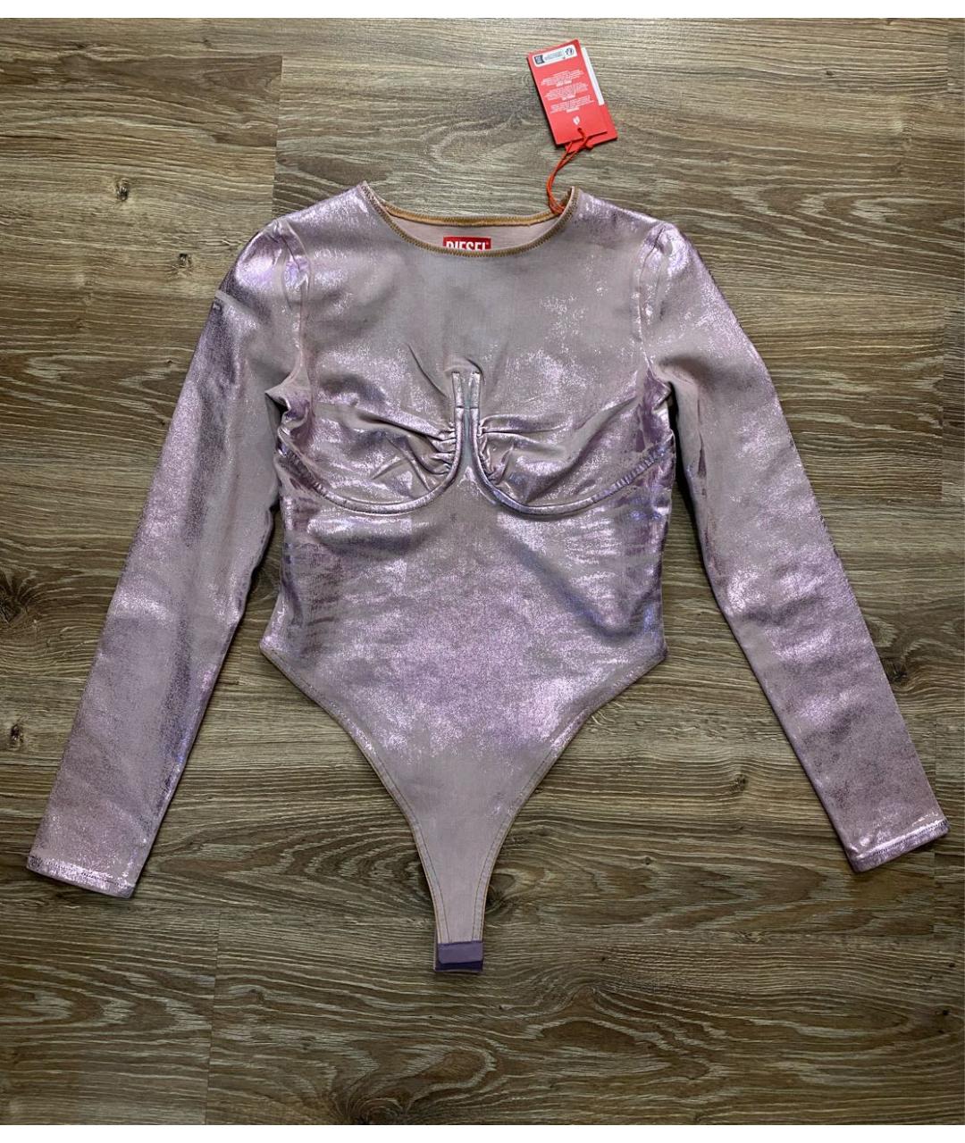 DIESEL Розовое хлопко-эластановое боди, фото 5