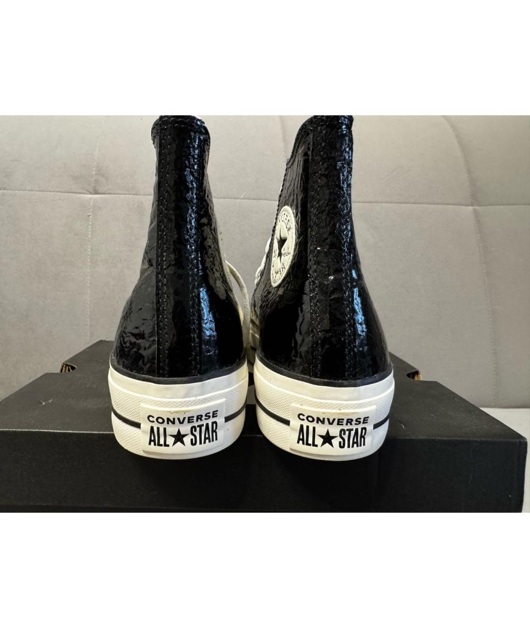 CONVERSE Черные кеды из лакированной кожи, фото 4