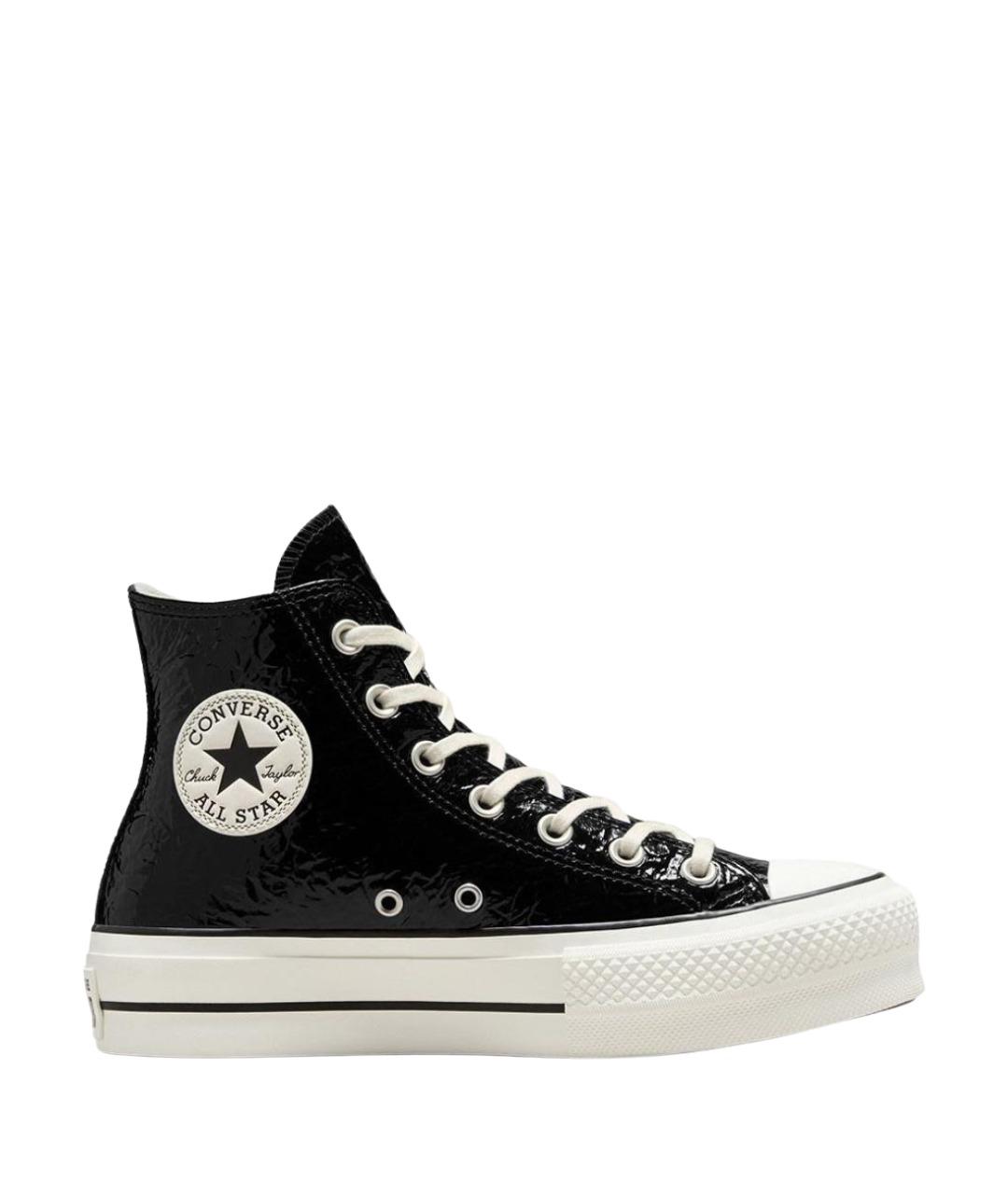 CONVERSE Черные кеды из лакированной кожи, фото 1