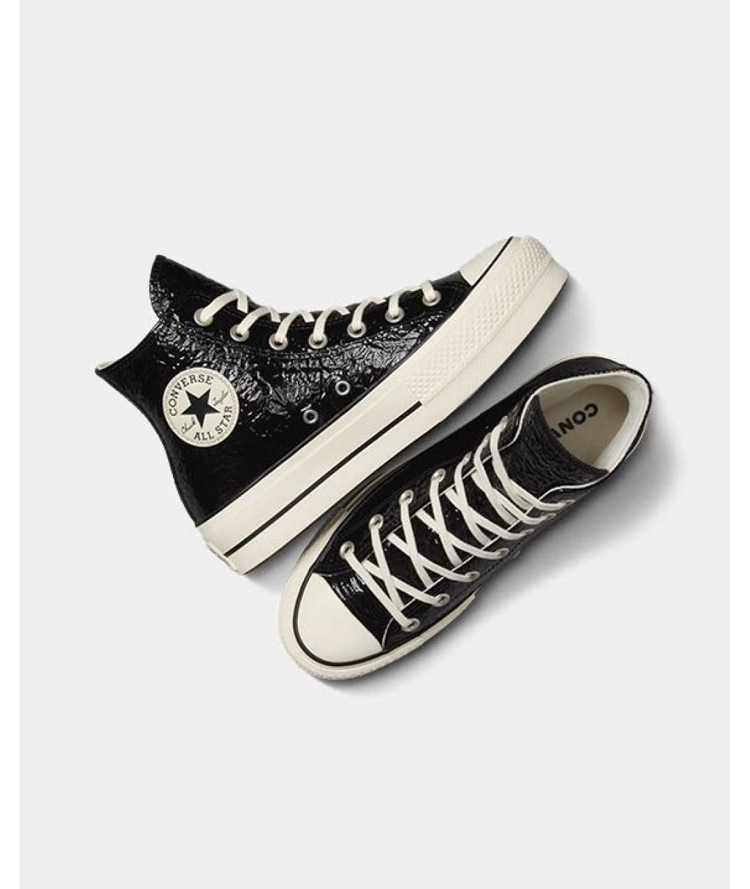 CONVERSE Черные кеды из лакированной кожи, фото 3