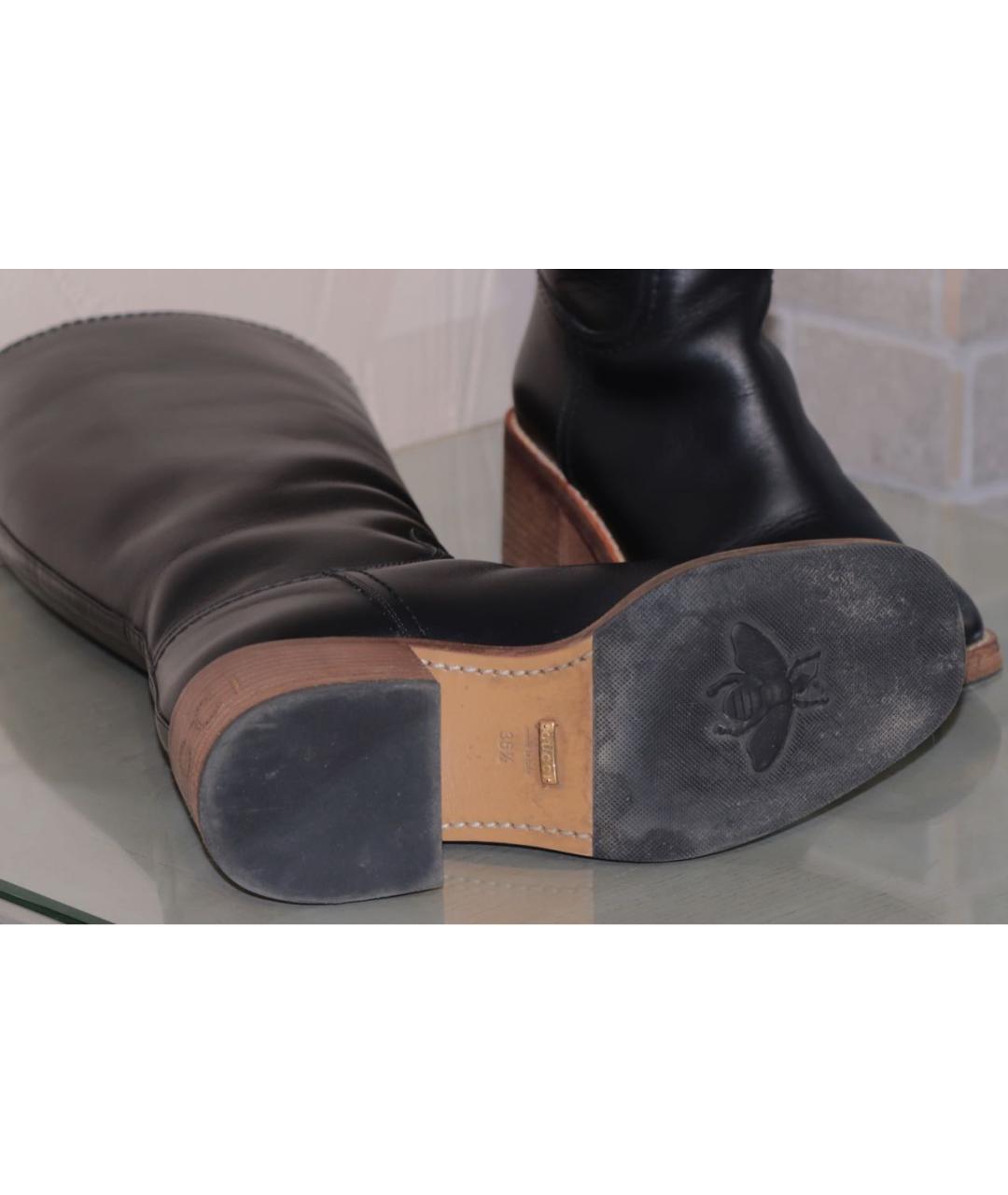GUCCI Черные кожаные сапоги, фото 8