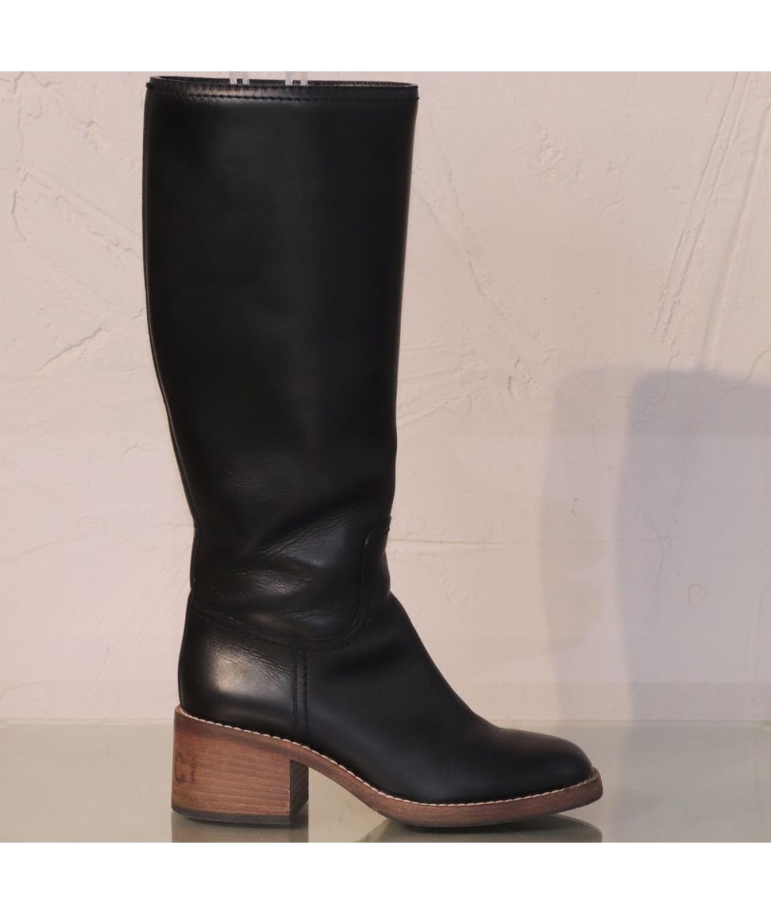 GUCCI Черные кожаные сапоги, фото 2