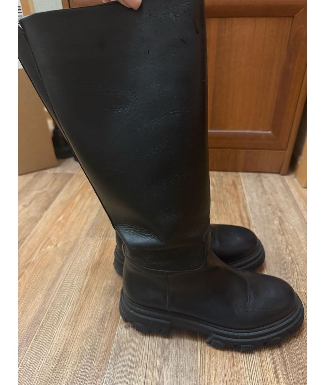 GIABORGHINI Черные кожаные сапоги, фото 4