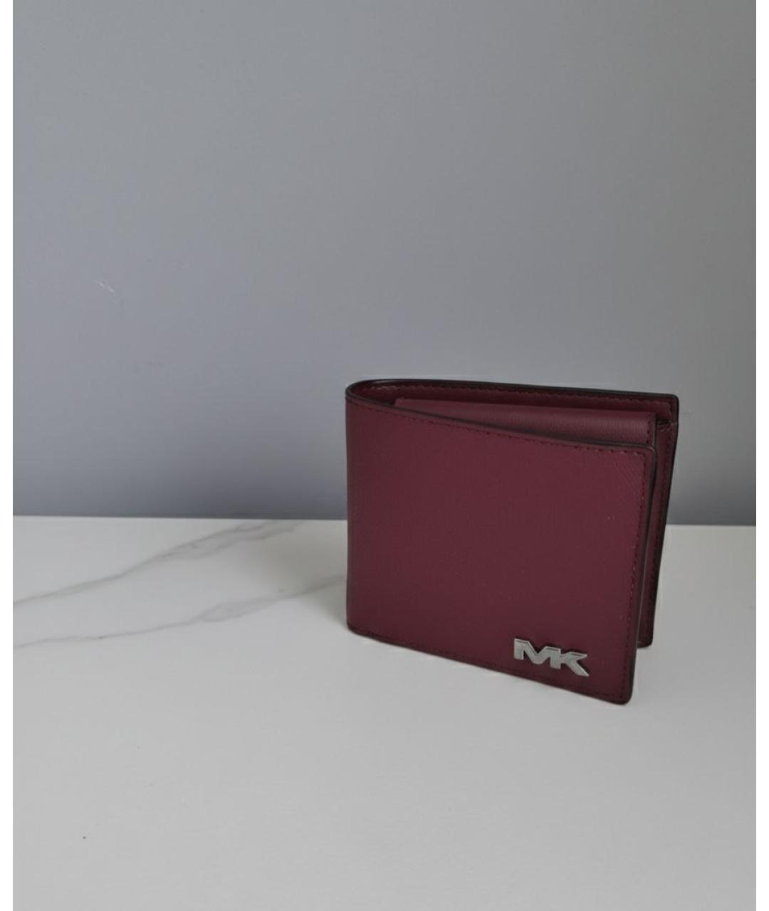 MICHAEL KORS Бордовый кожаный кошелек, фото 4