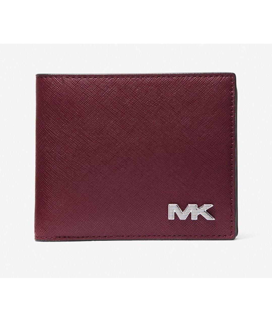 MICHAEL KORS Бордовый кожаный кошелек, фото 4