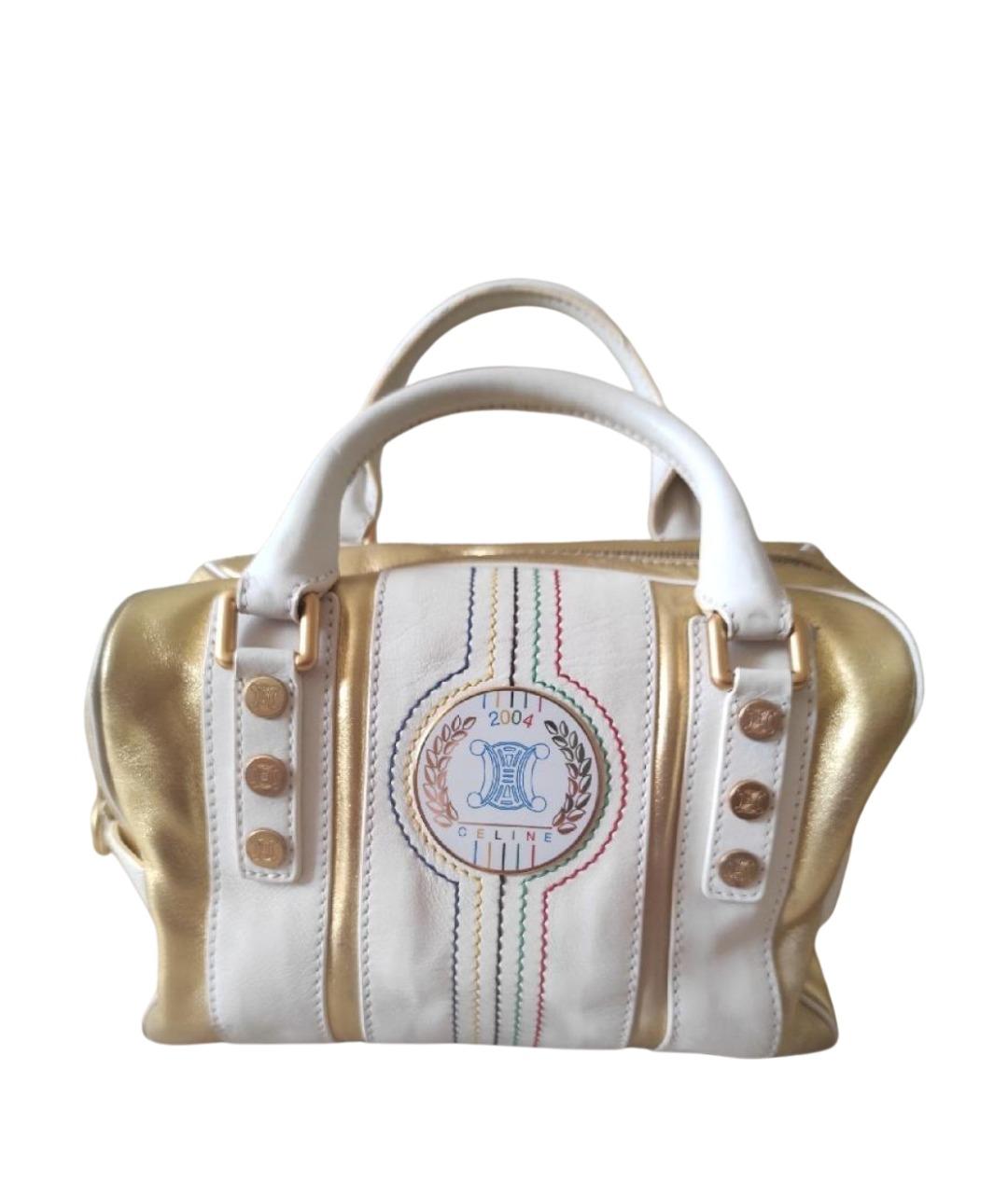 CELINE Золотая кожаная сумка с короткими ручками, фото 1