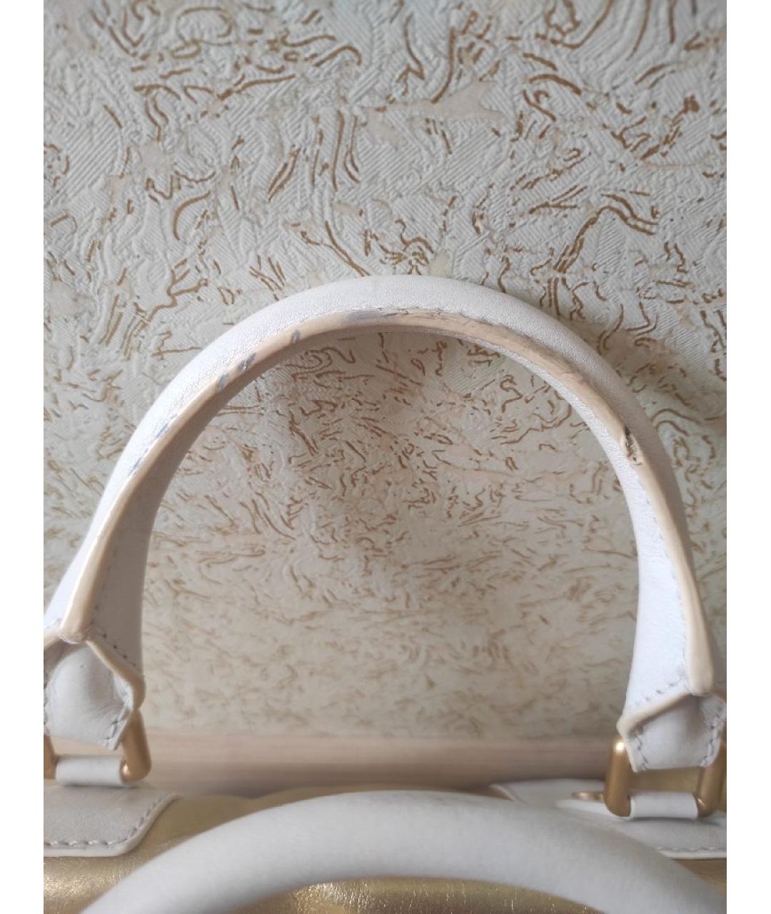 CELINE Золотая кожаная сумка с короткими ручками, фото 6