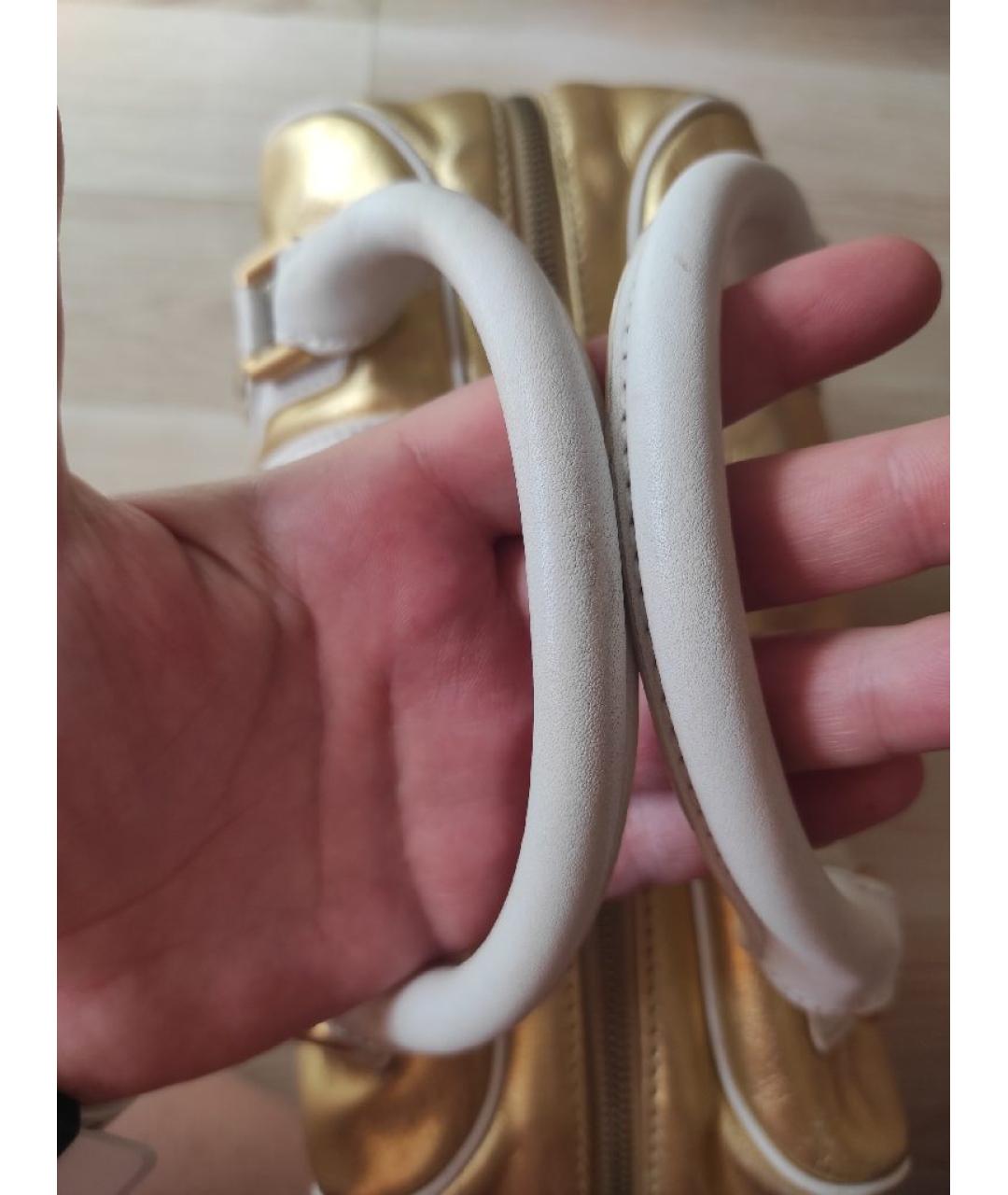 CELINE Золотая кожаная сумка с короткими ручками, фото 7