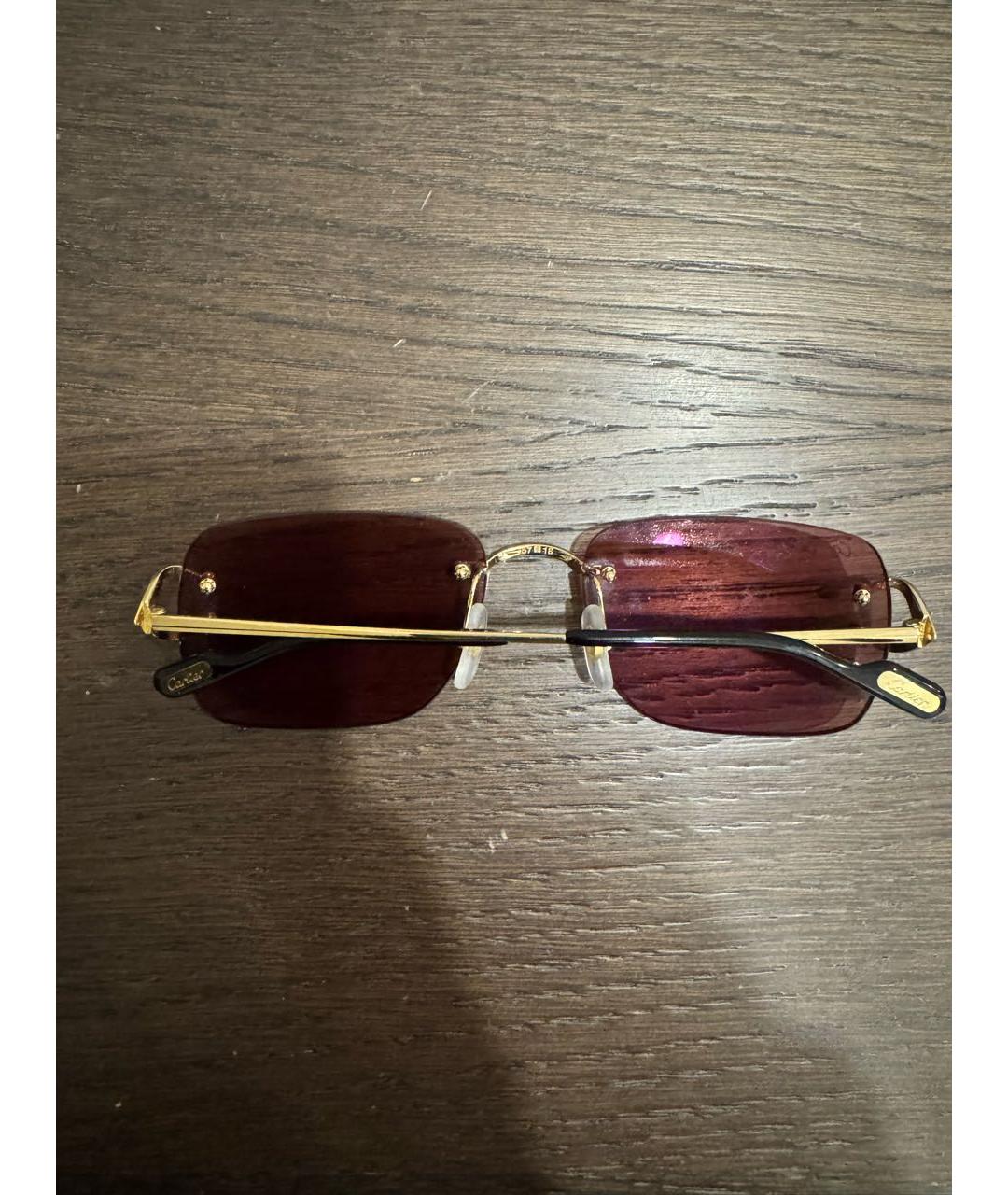 CARTIER Фиолетовые металлические солнцезащитные очки, фото 6