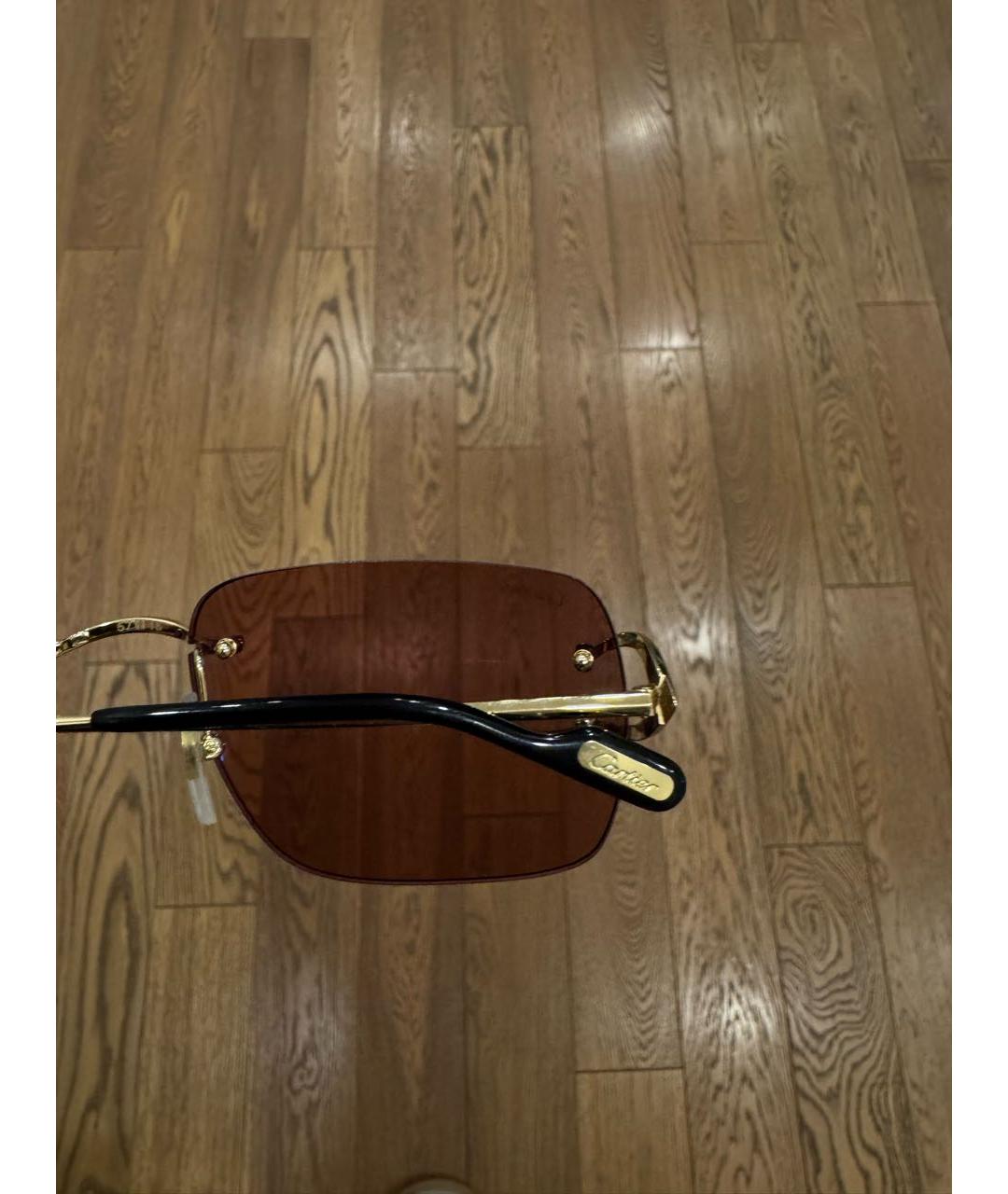 CARTIER Фиолетовые металлические солнцезащитные очки, фото 4