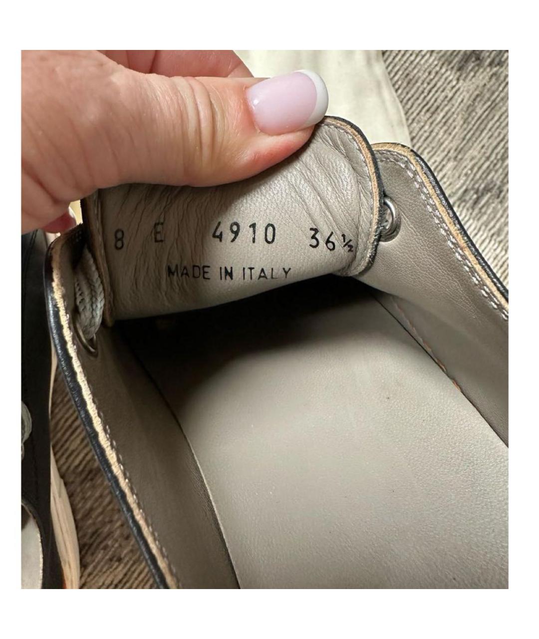 FENDI Черные кожаные кеды, фото 5