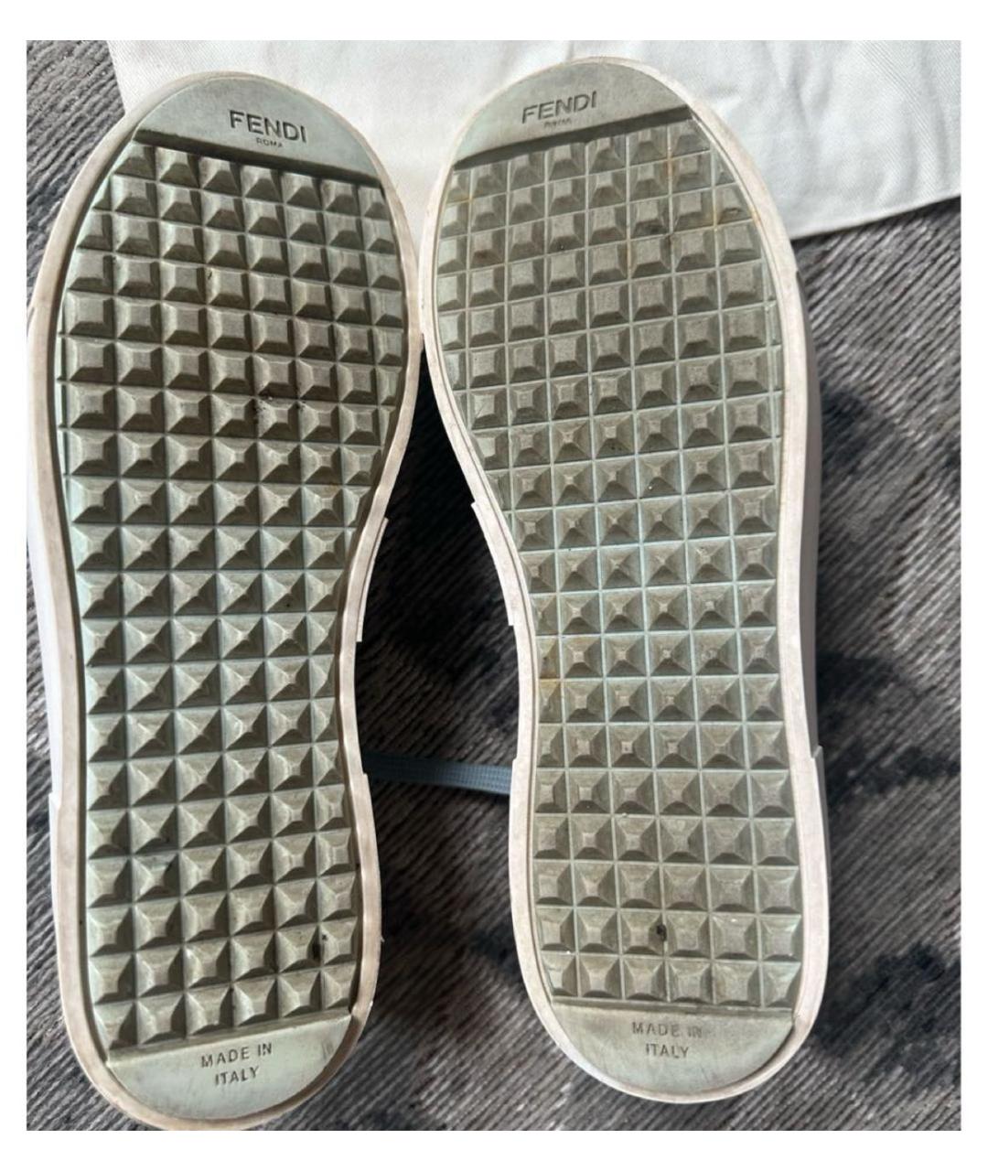 FENDI Черные кожаные кеды, фото 7