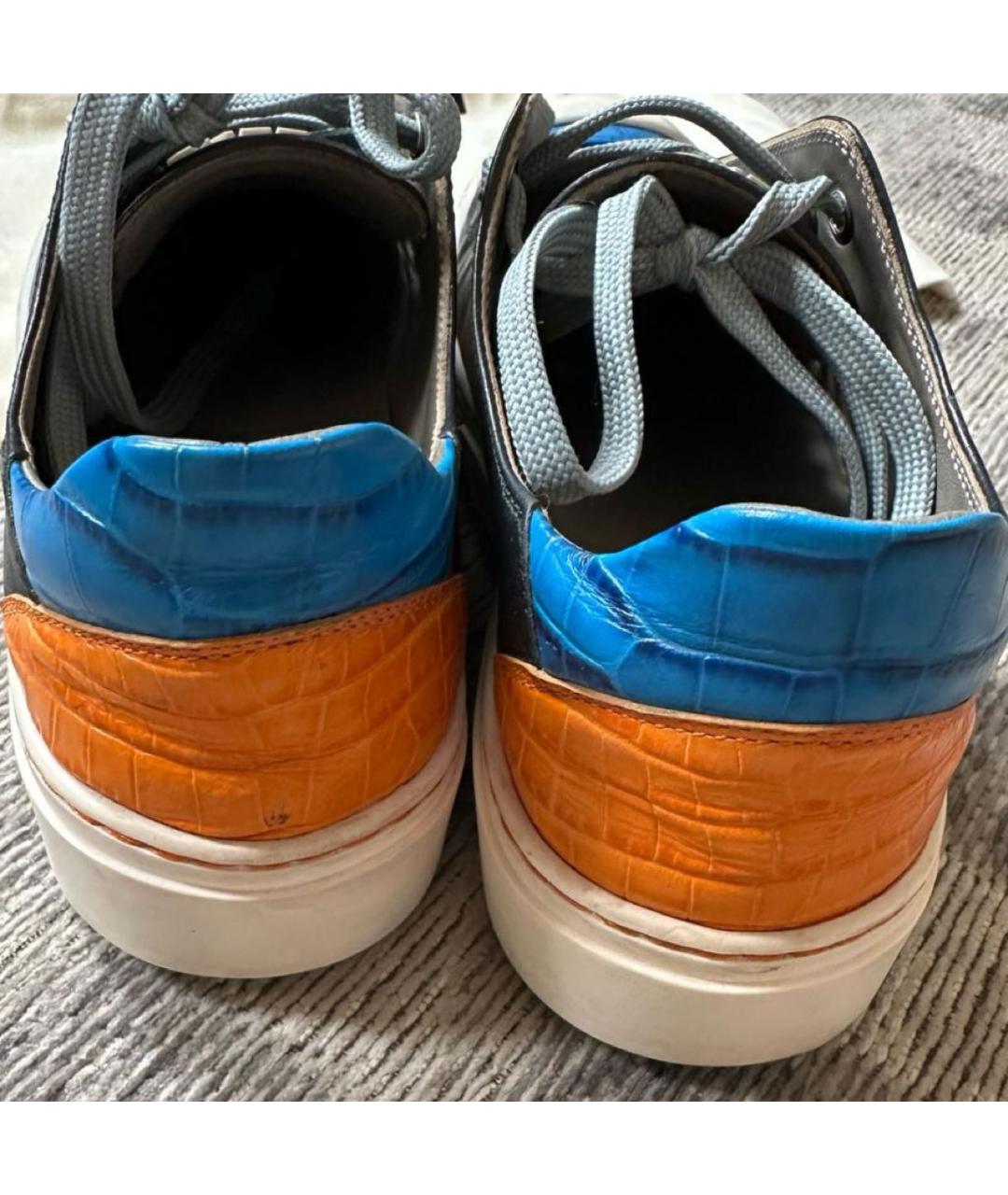 FENDI Черные кожаные кеды, фото 8