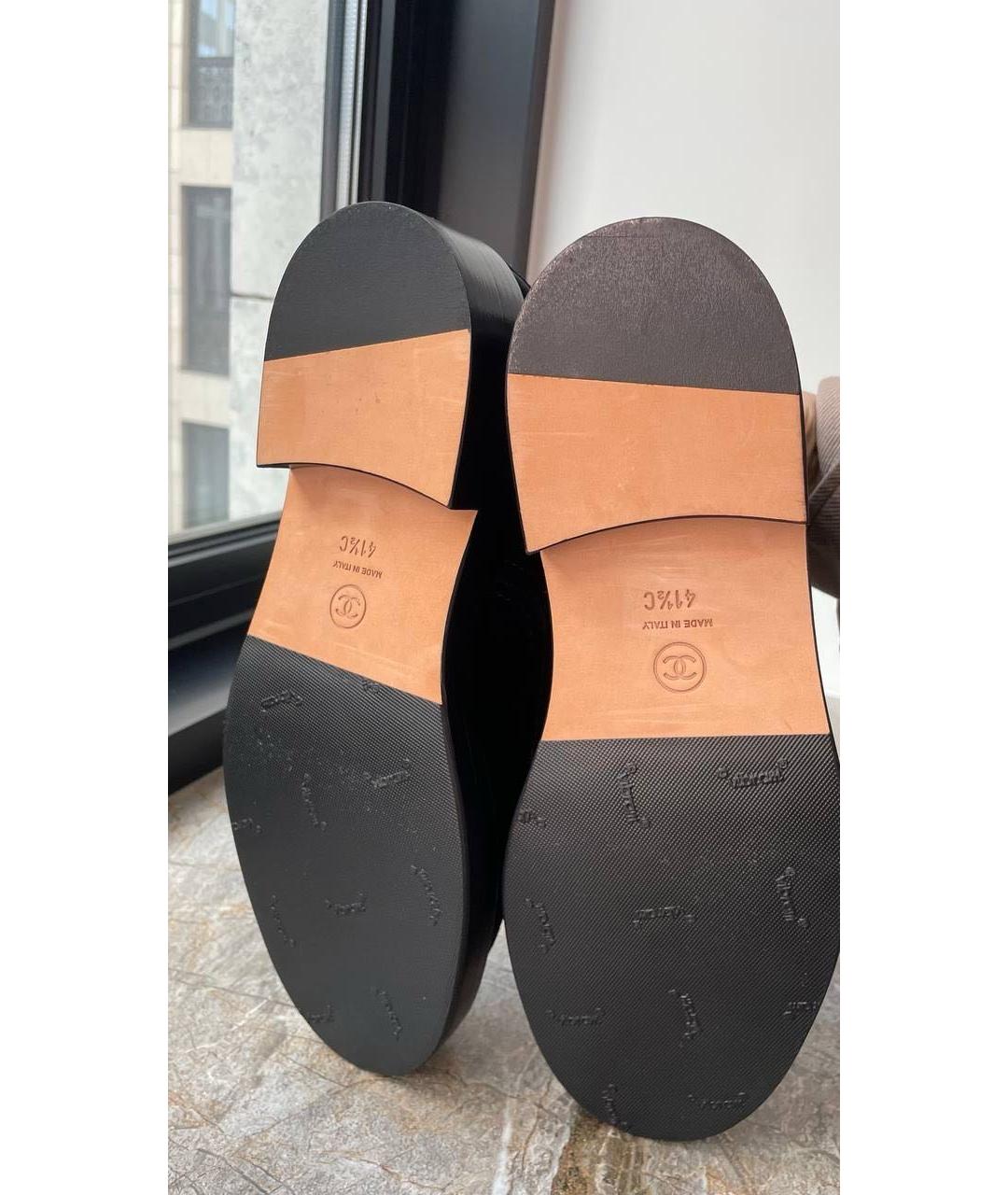CHANEL Черные бархатные лоферы, фото 5