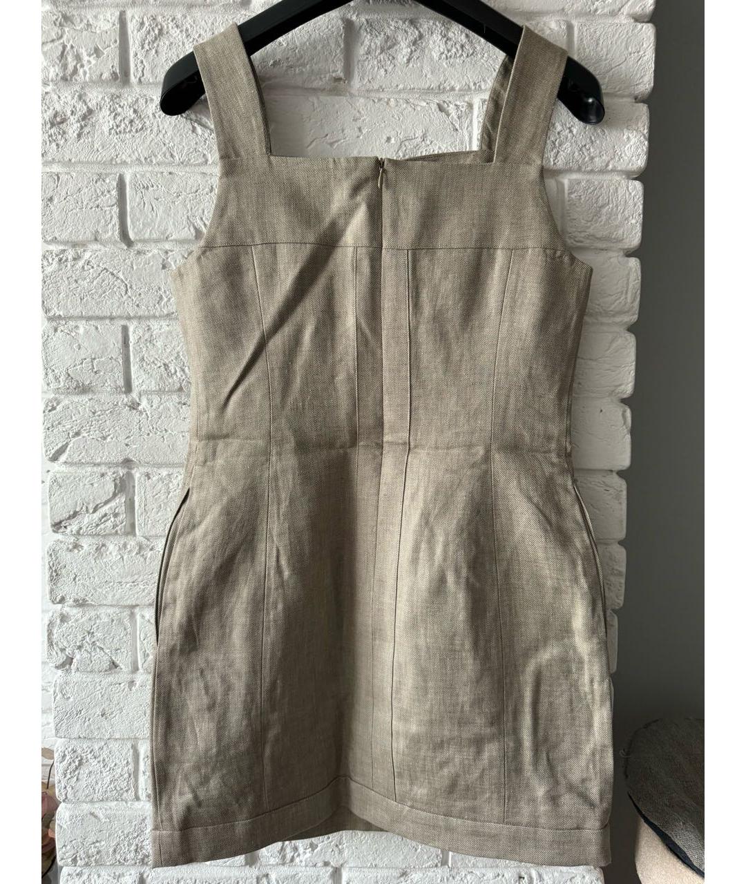 12 STOREEZ Бежевое льняное повседневное платье, фото 2