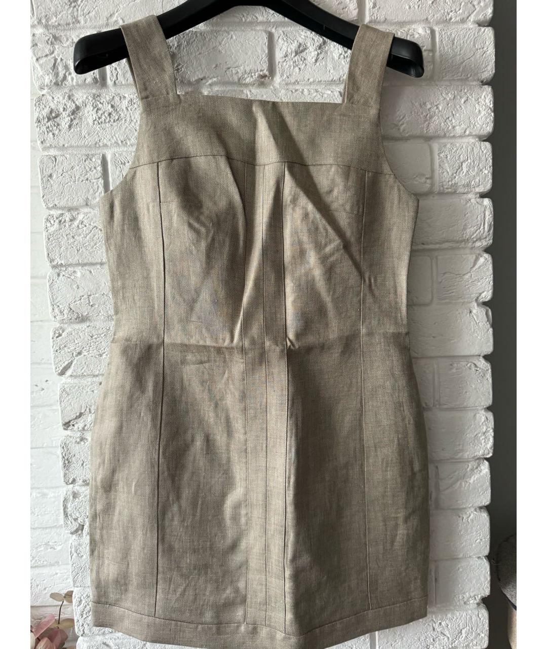 12 STOREEZ Бежевое льняное повседневное платье, фото 5