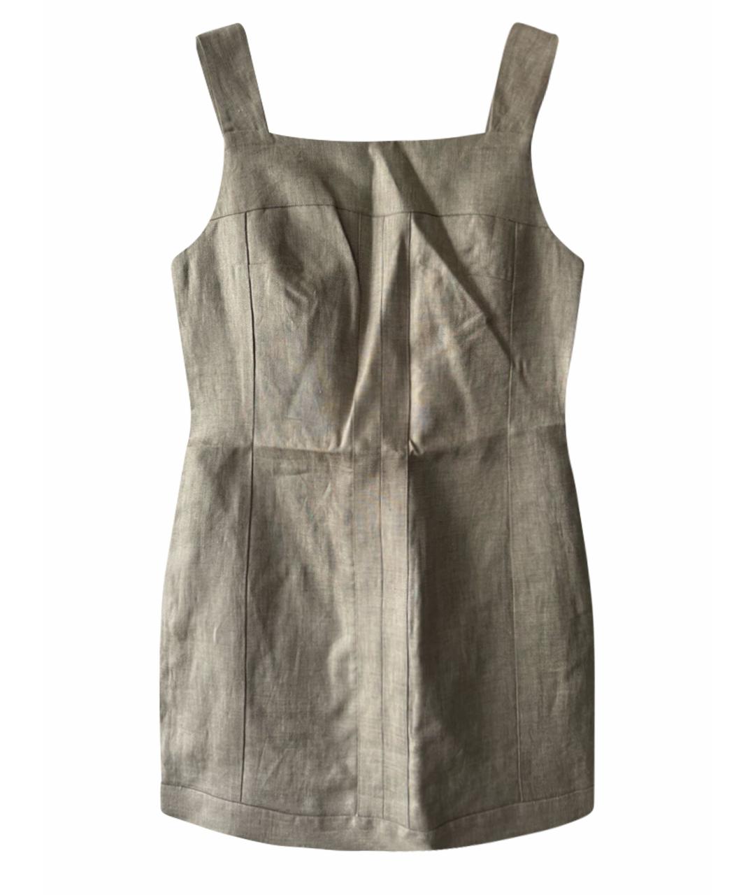 12 STOREEZ Бежевое льняное повседневное платье, фото 1