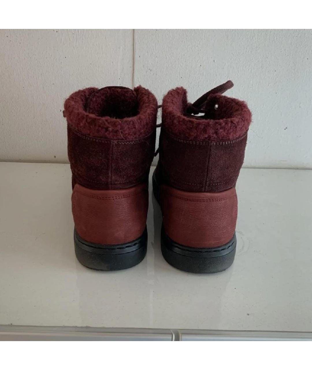CHANEL Бордовые замшевые ботинки, фото 4