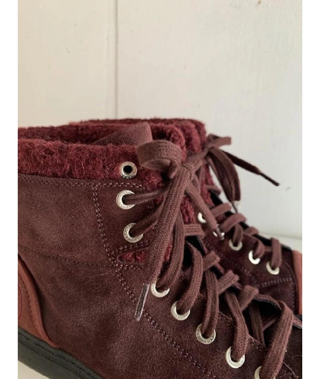 CHANEL Бордовые замшевые ботинки, фото 6