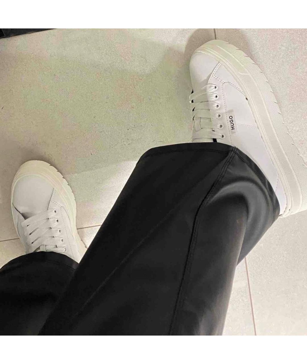HUGO Белые кожаные кеды, фото 3