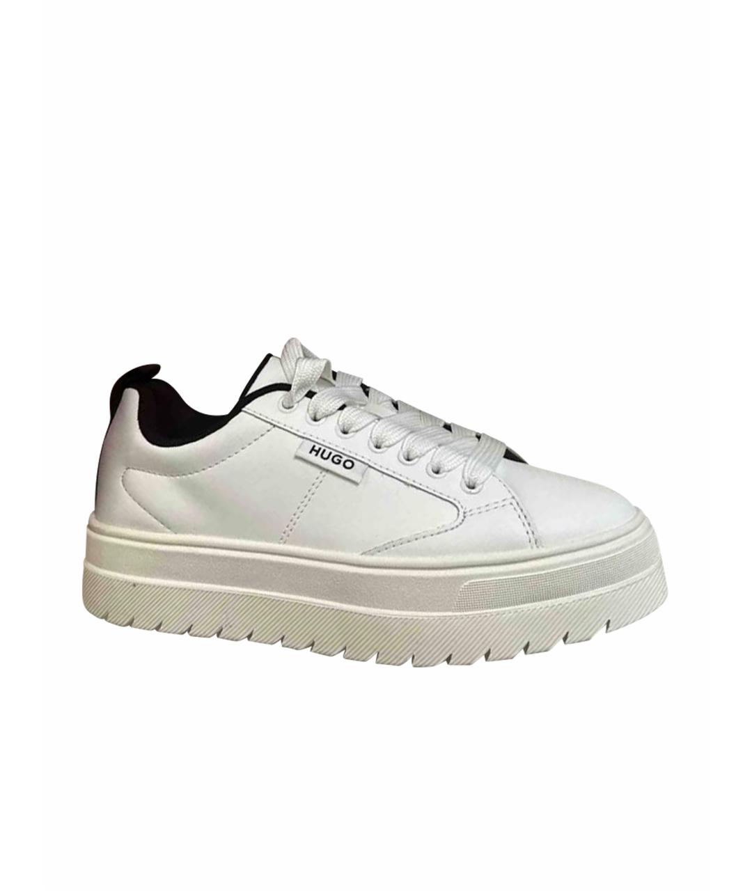 HUGO Белые кожаные кеды, фото 1