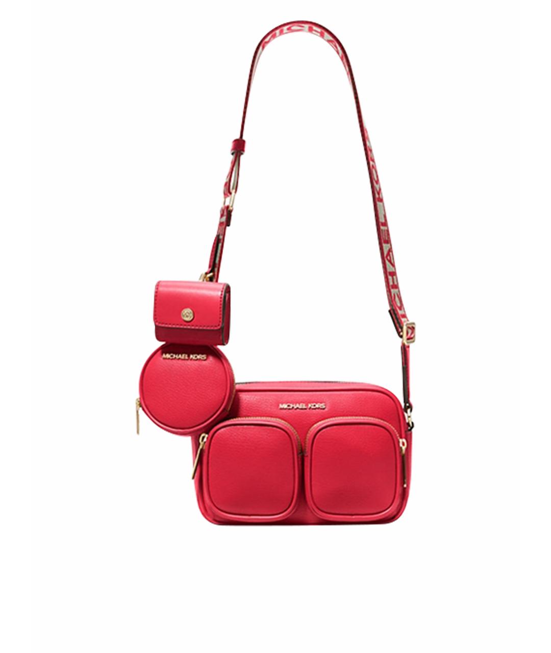 MICHAEL KORS Красная кожаная сумка через плечо, фото 1