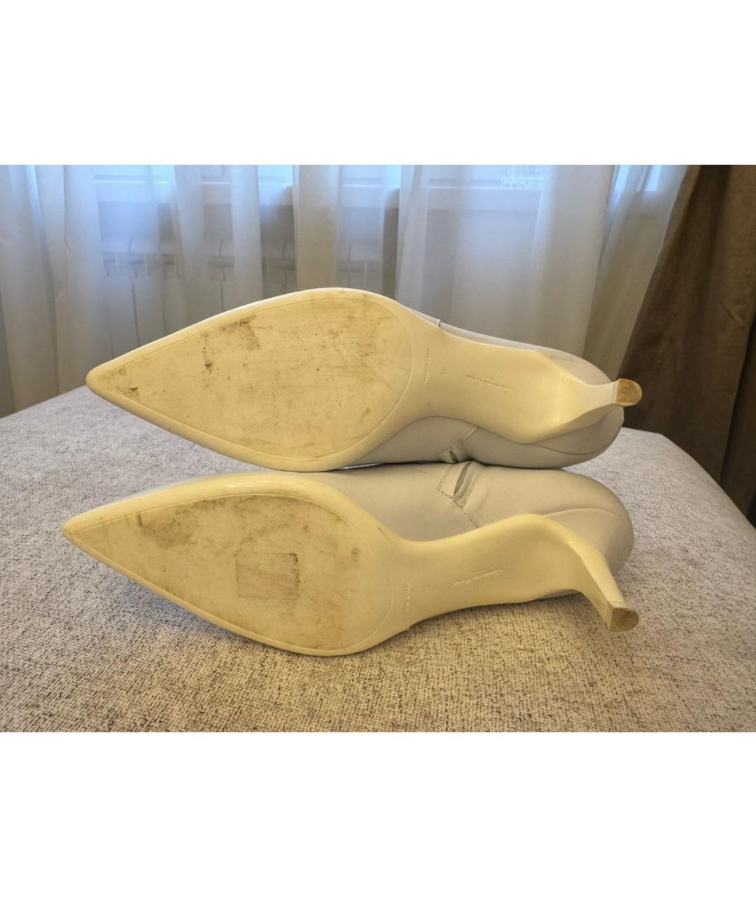 GIANVITO ROSSI Белые кожаные ботильоны, фото 6