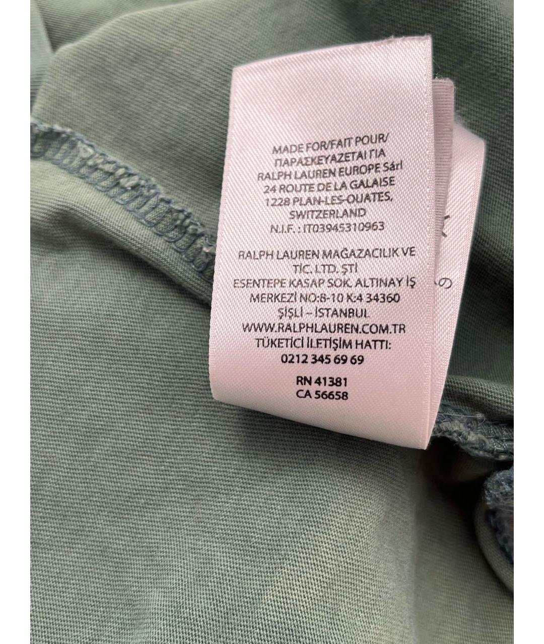 POLO RALPH LAUREN Зеленая хлопковая футболка, фото 6
