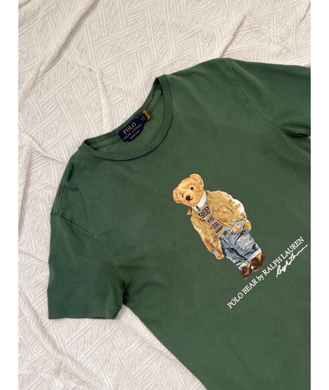 POLO RALPH LAUREN Зеленая хлопковая футболка, фото 2