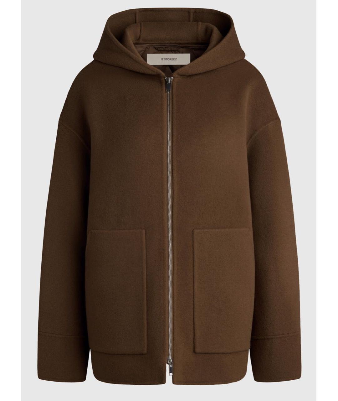 12 STOREEZ Коричневое шерстяное пальто, фото 5