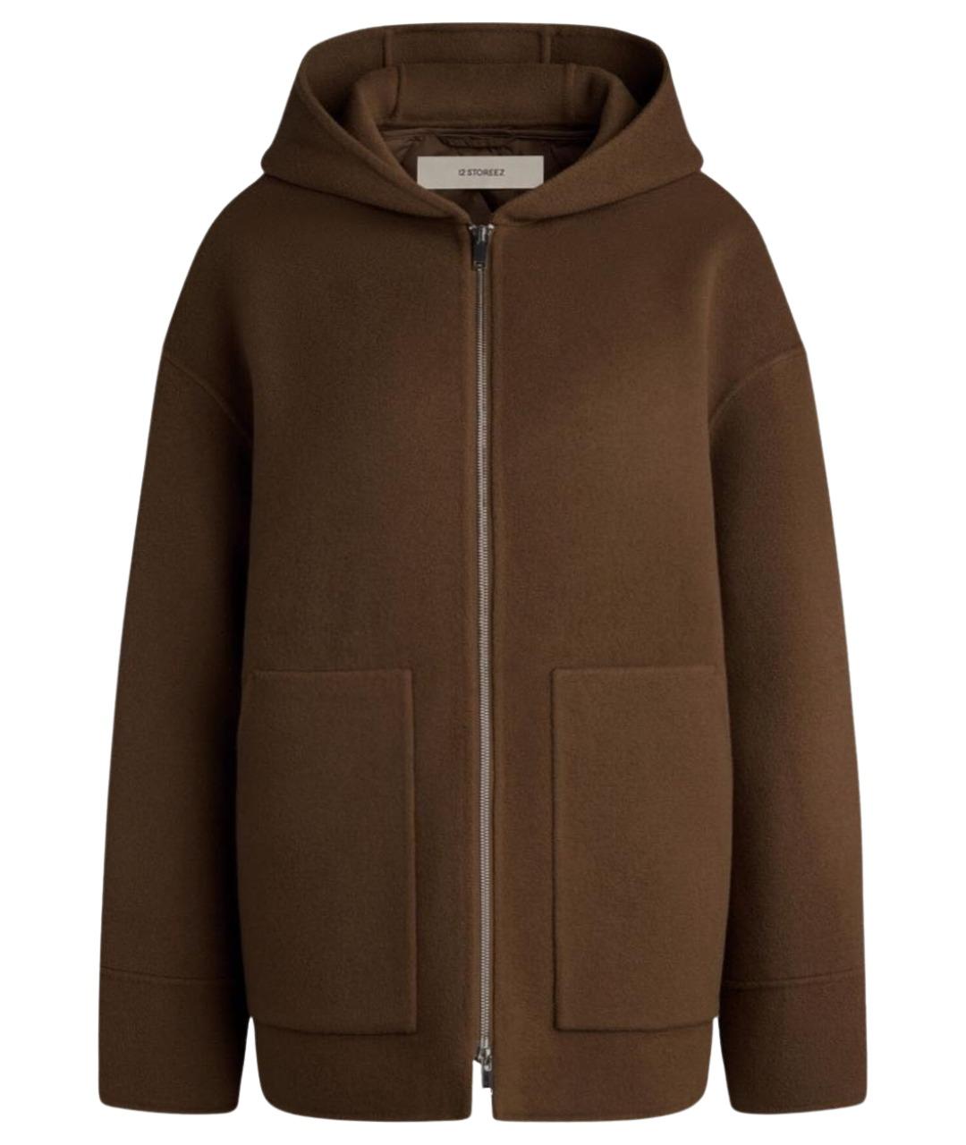12 STOREEZ Коричневое шерстяное пальто, фото 1