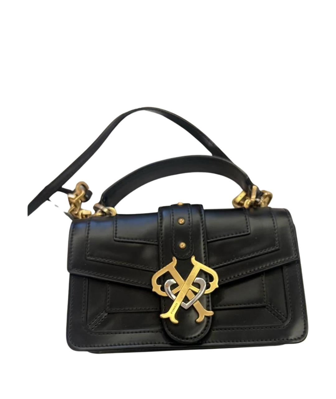 PINKO Черная кожаная сумка через плечо, фото 1