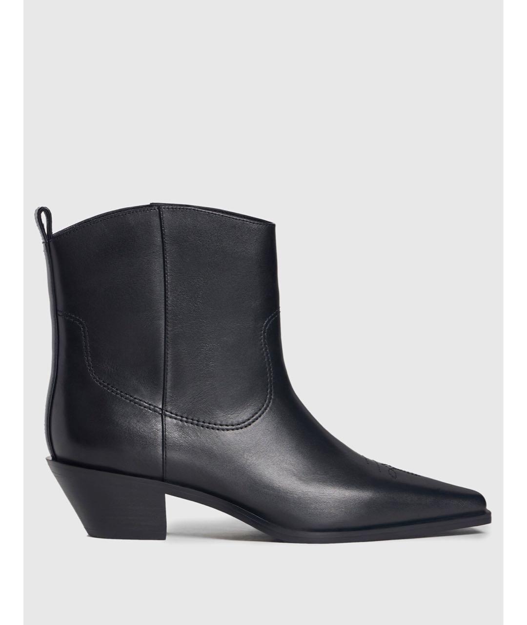 12 STOREEZ Черные кожаные полусапоги, фото 5