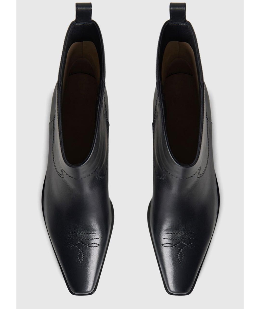 12 STOREEZ Черные кожаные полусапоги, фото 3