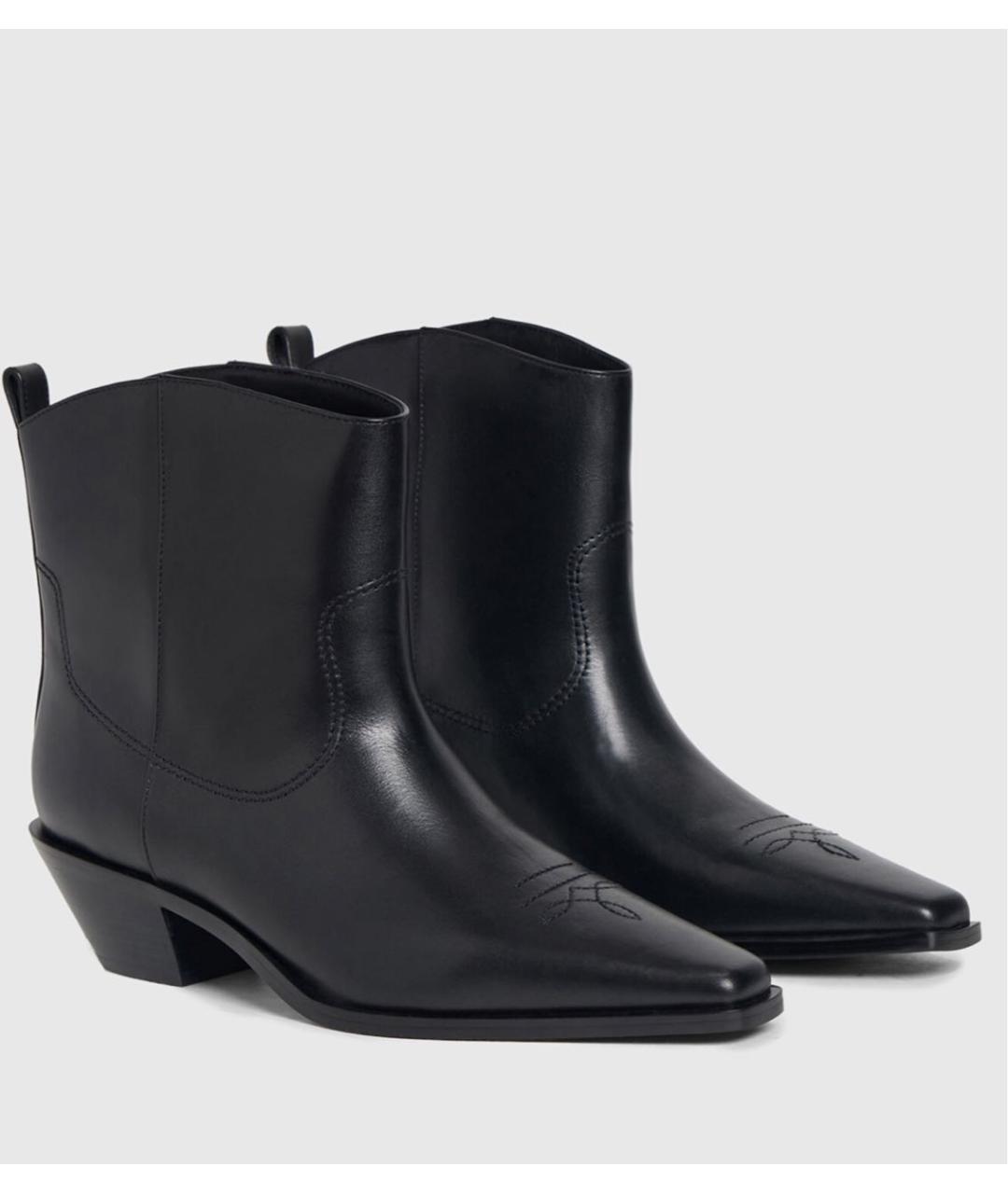 12 STOREEZ Черные кожаные полусапоги, фото 2