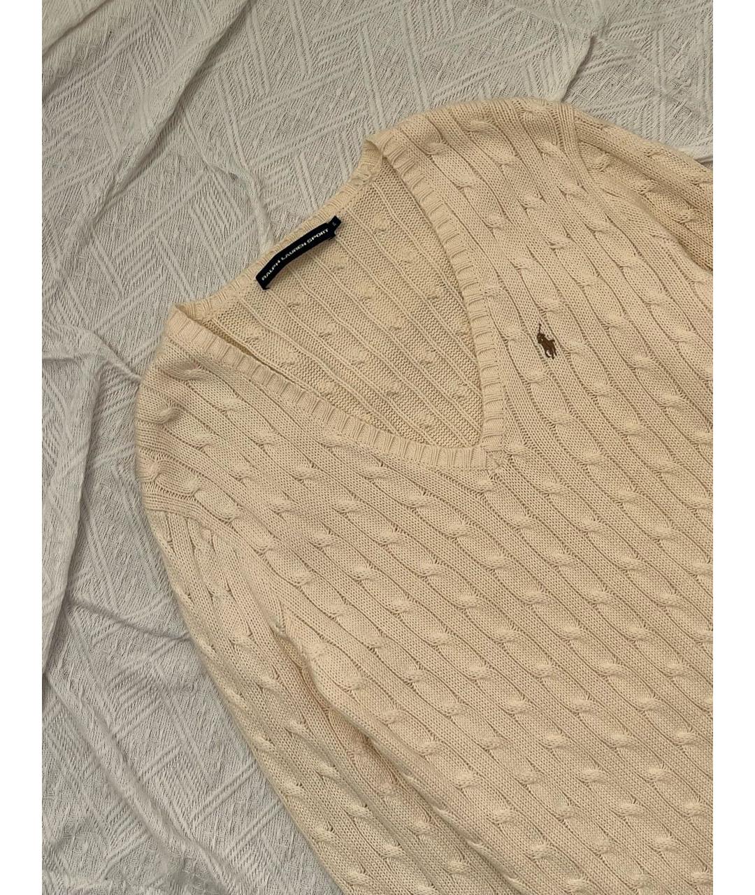 RALPH LAUREN Бежевый хлопковый джемпер / свитер, фото 2
