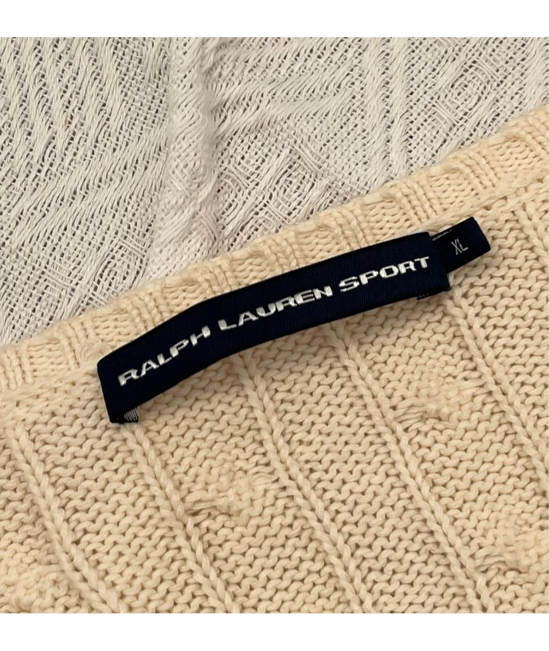 RALPH LAUREN Бежевый хлопковый джемпер / свитер, фото 4