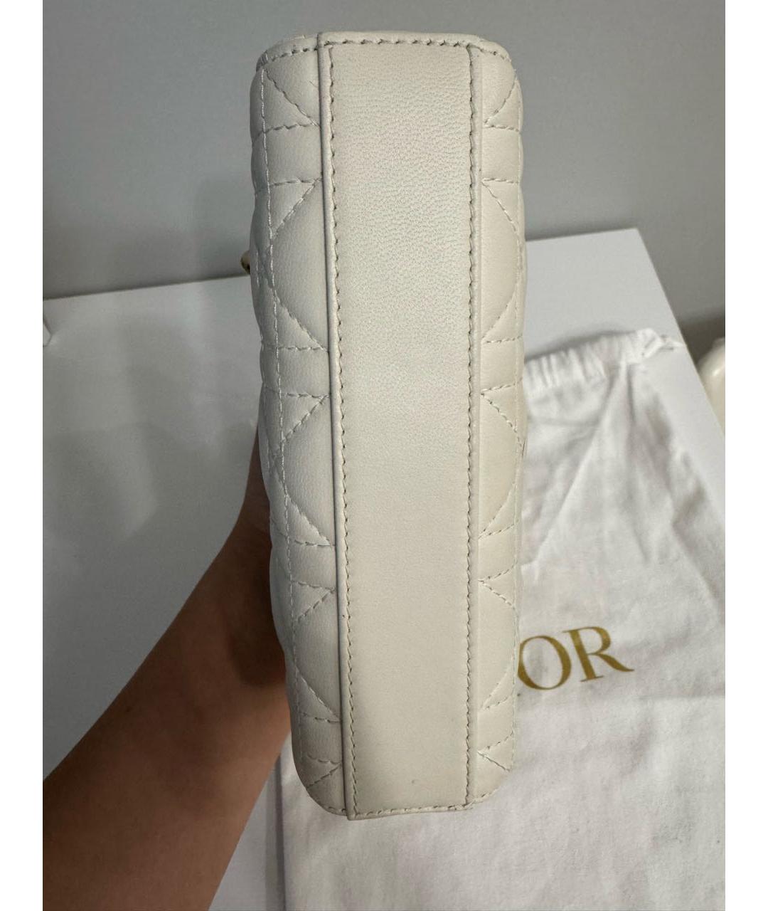 CHRISTIAN DIOR Бежевая кожаная сумка с короткими ручками, фото 3