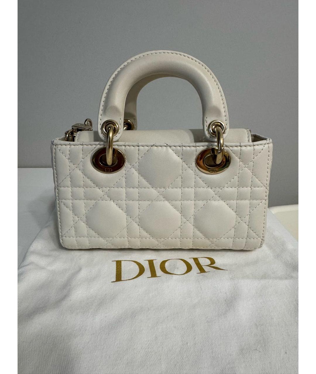 CHRISTIAN DIOR Бежевая кожаная сумка с короткими ручками, фото 2