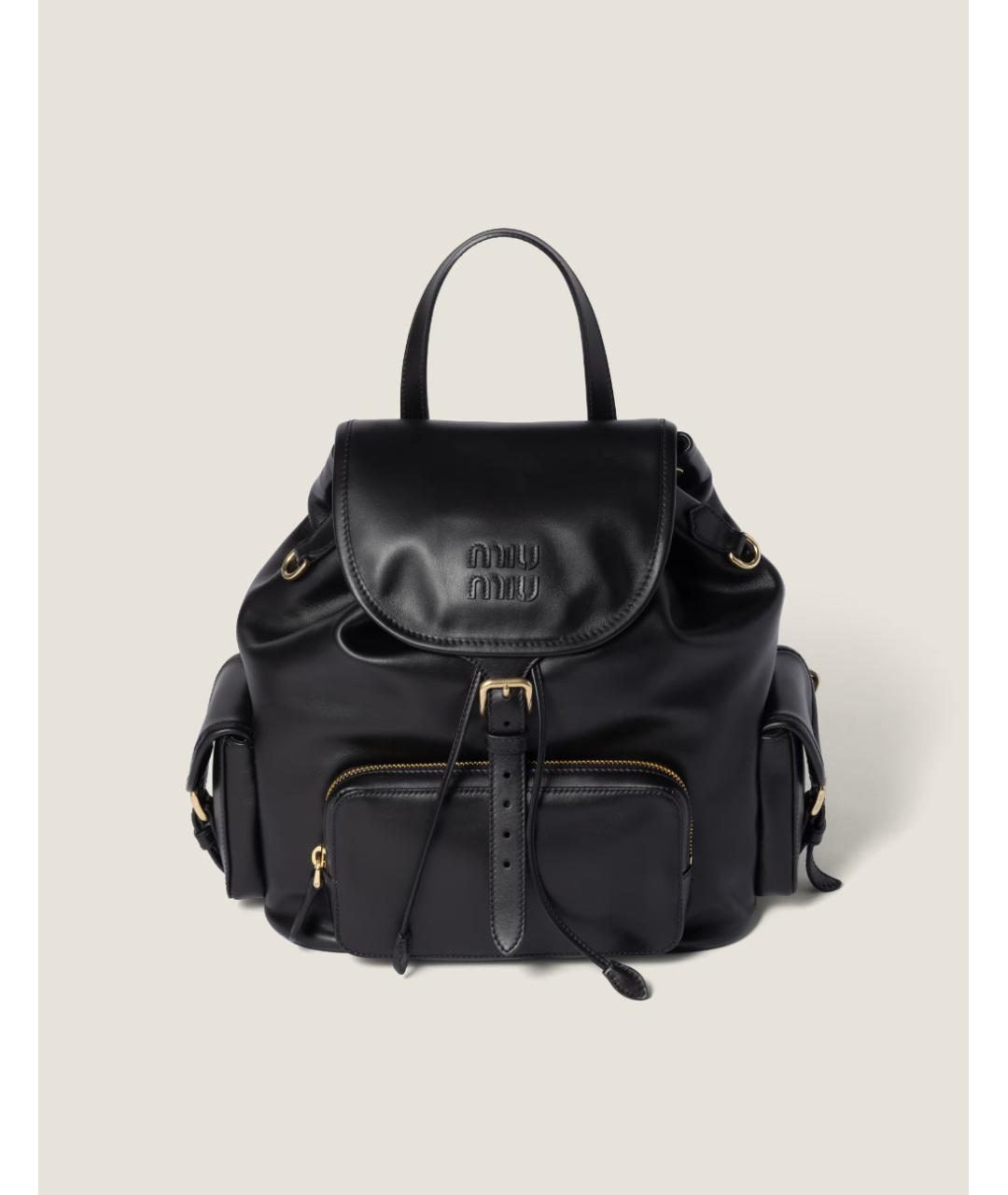 MIU MIU Черный кожаный рюкзак, фото 5
