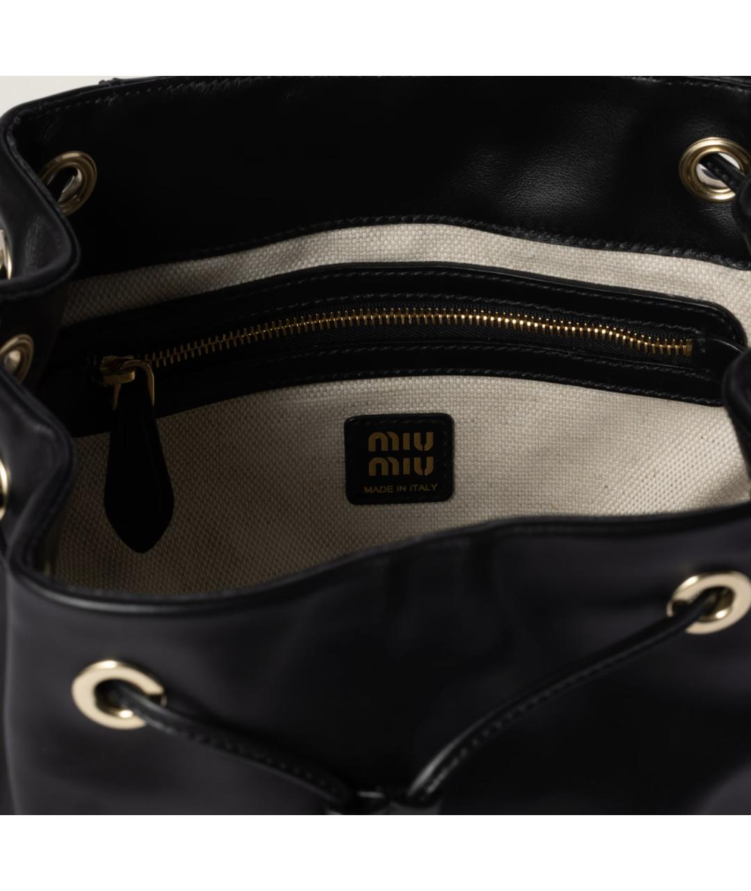 MIU MIU Черный кожаный рюкзак, фото 4