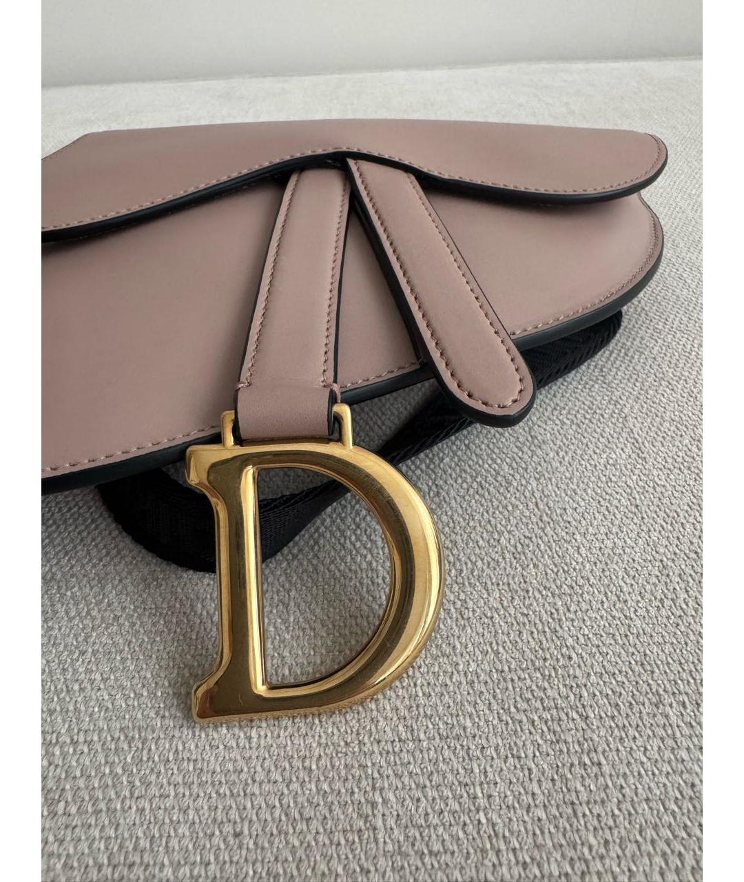 CHRISTIAN DIOR Розовая кожаная поясная сумка, фото 5