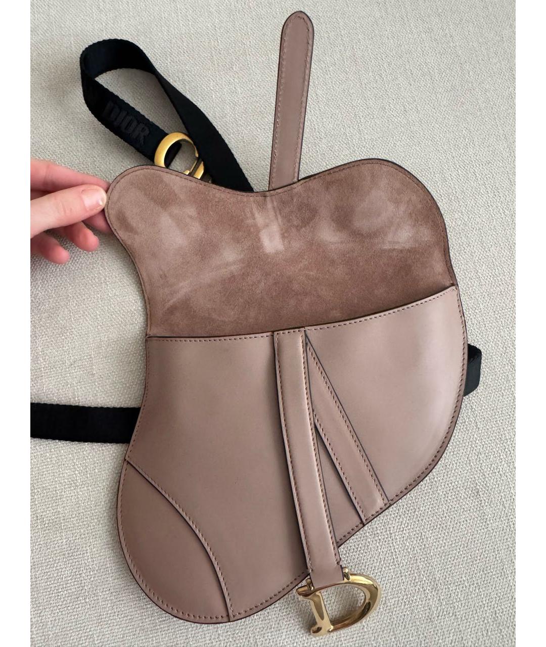 CHRISTIAN DIOR Розовая кожаная поясная сумка, фото 6