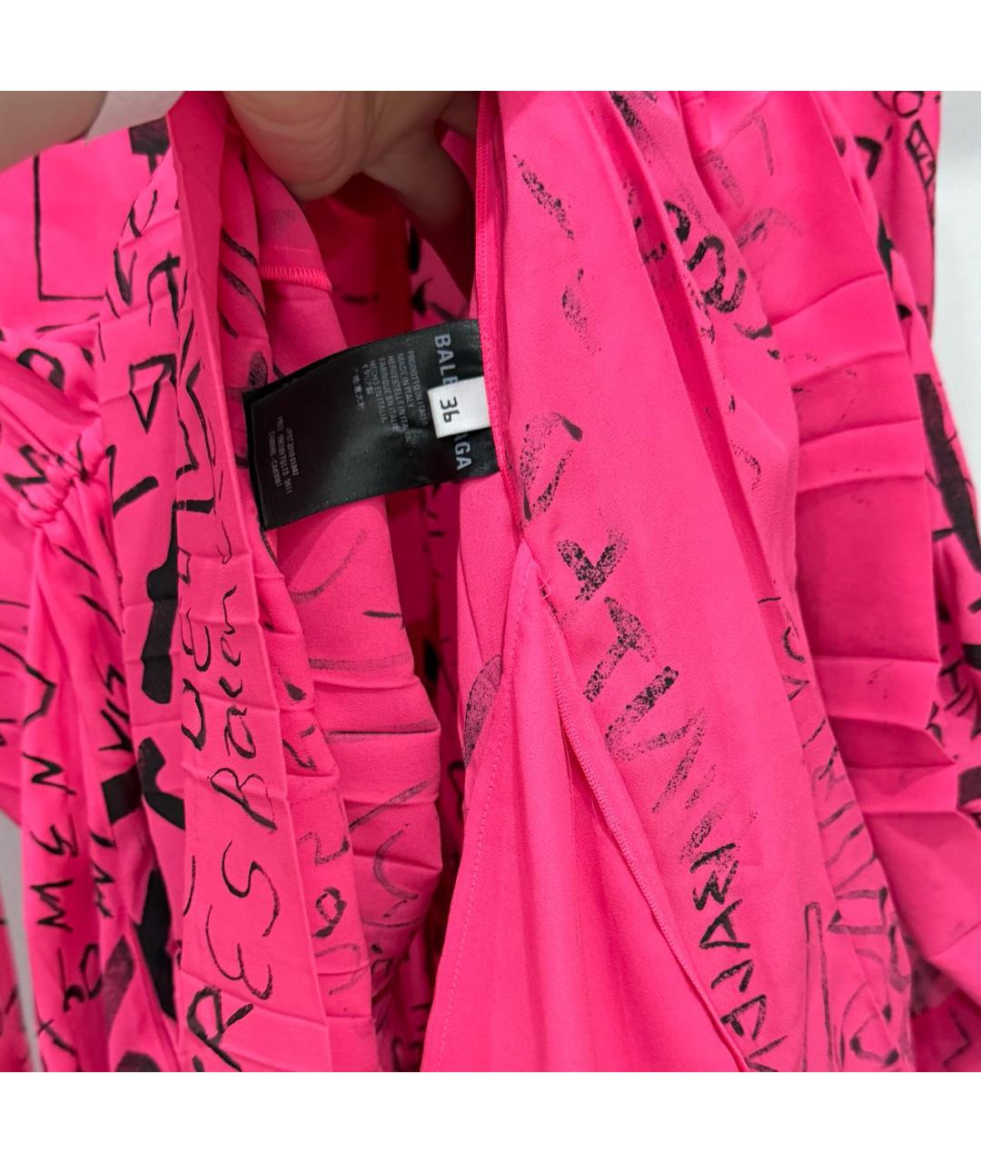 BALENCIAGA Розовое полиэстеровое повседневное платье, фото 6