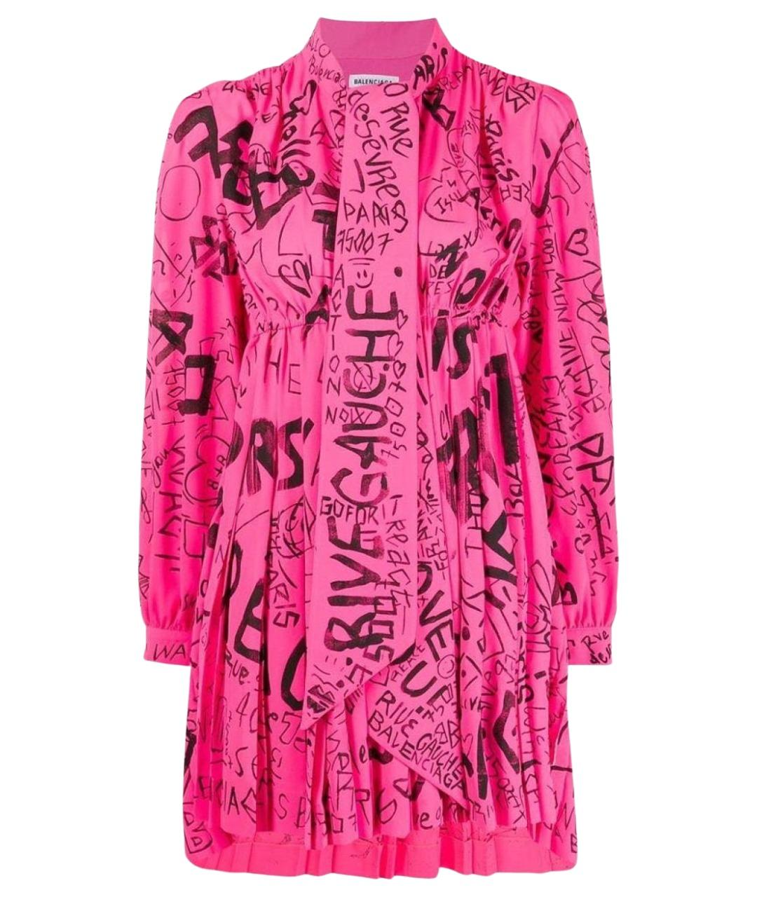 BALENCIAGA Розовое полиэстеровое повседневное платье, фото 1